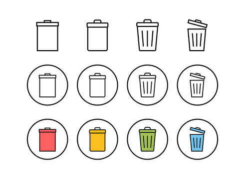 Set Of Trash Icons. Trash Can Icon. Delete Icon Vector