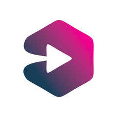 modern full color hexagon arrow motion move logo design