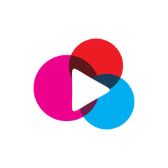creative bubble pixel play media logo design