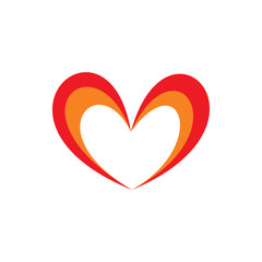 love hearth full color shape logo design