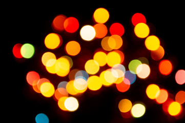 colorful bokeh on black background