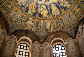  The ceiling mosaic in the Baptistry of Neon in Ravenna. Italy