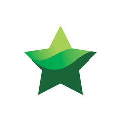 green star nature leaf logo design