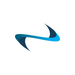 Naklejka premium full color infinity color shape letter s logo design