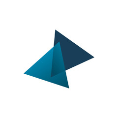 modern triangle full color logo design