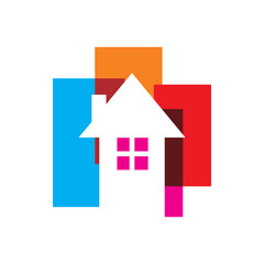 creative full color real estate housing logo design