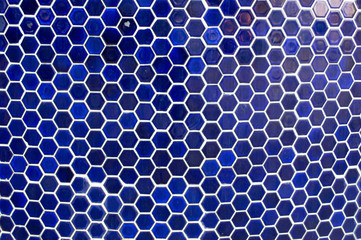 blue Hexagon honeycomp tile pattern background