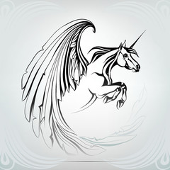 Silhouette of the winged unicorn © nutriaaa