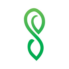 Obraz premium infinity color line green nature leaf logo design