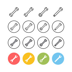 Set of wrench icons. Wrench vector icon. Spanner symbol