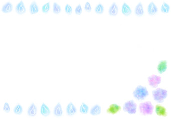 雨粒と紫陽花の背景素材