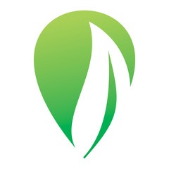 Fototapeta premium pin map location green nature leaf logo design