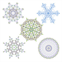 Set of pattern elements for decoration. Vector.