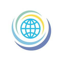 Globe icon on white background vector illustration for website, mobile application, presentation, infographic. Eart planet concept logo sign. Graphic design element. 