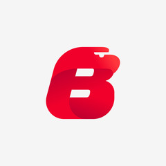 B letter logo with eagle head silhouette.