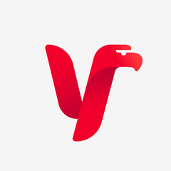 Y letter logo with eagle head silhouette.