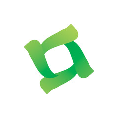 green nature leaf spin logo design