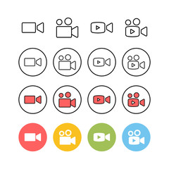 Set of Video camera icons. Video camera vector icon. Camera Icons. Movie Sign. Cinema