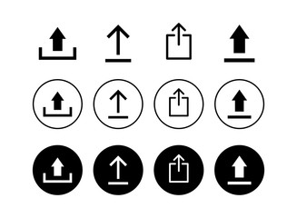 Set of Upload icons. Upload sign icon. Upload button. Load symbol.