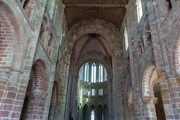 Elevation of the nave of the abbey in Mont Saint-Michel