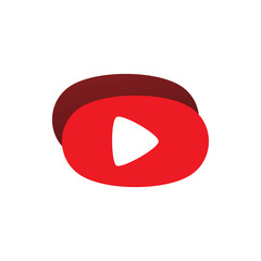 square rounded play media record video logo design