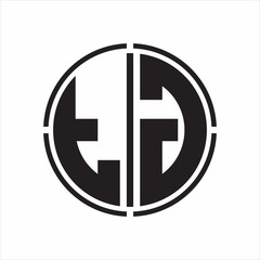 TG Logo initial with circle line cut design template on white background