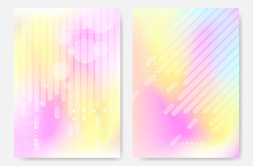 Vector template covers with gradient pattern. Set of vector cover templates. Modern set of covers. Composition of gradient on the covers. Creative cover design. Minimal covers design gradients