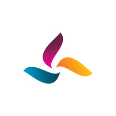 creative abstract motion full color logo design