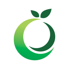 circle green nature leaf  logo design