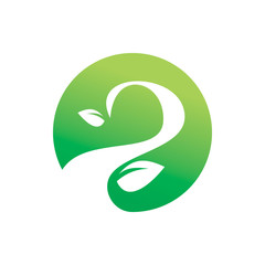 green nature leaf circle tree plant logo design