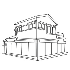 Japanese house vector