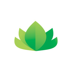 modern green nature leaf lotus logo design