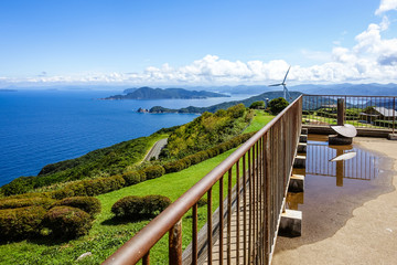 Fototapeta premium 千畳敷高原と日本海のパノラマ 山口県長門市