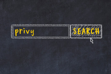 Search engine concept. Looking for privy. Simple chalk sketch and inscription © iushakovsky