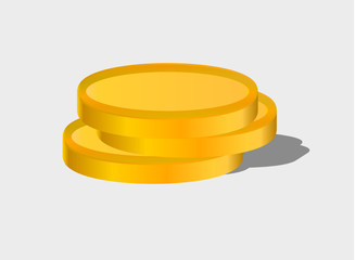 gold coins isolated on white background