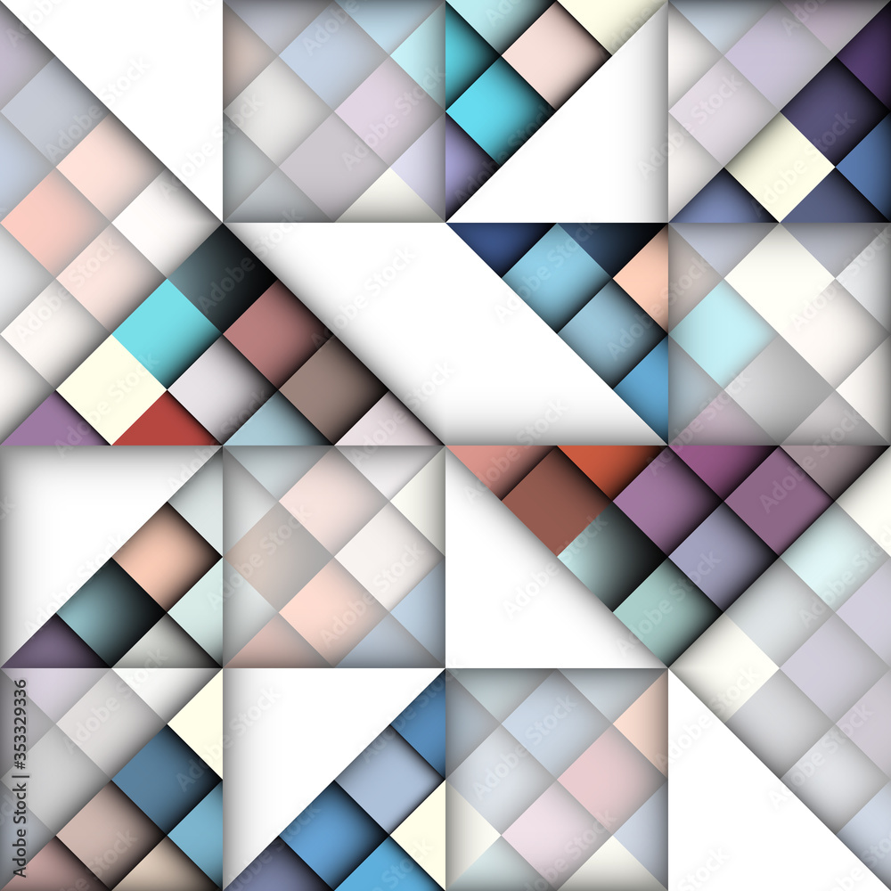 Aufkleber Paper cut shapes design. Seamless vector pattern.