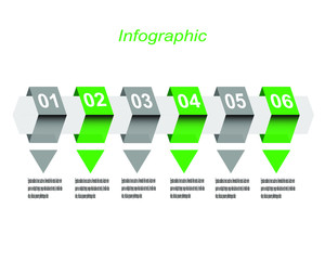 Abstract 6 steps infographics background.