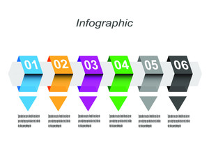 Abstract 6 steps infographics background.