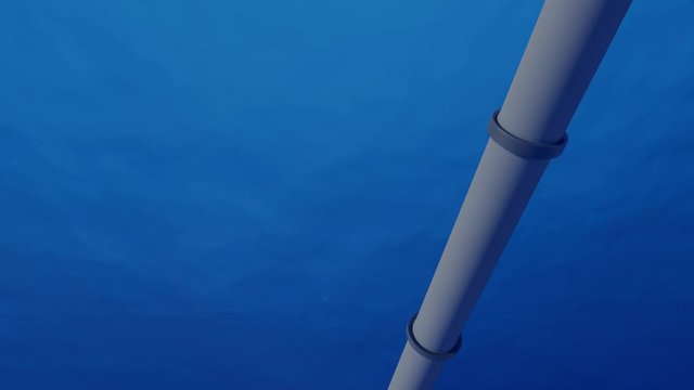 gas pipeline Nord Stream 2 underwater 3D render animation