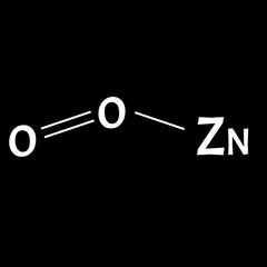 Zinc oxide is a molecular chemical formula. Zinc infographics. Vector illustration on isolated background.