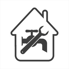 plumbing repair icon on a white background. EPS10