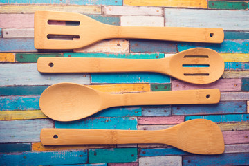 wooden kitchen utensils