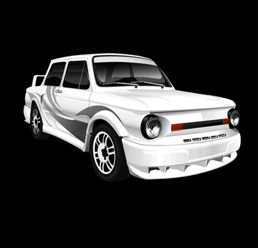 ZAZ tuning USSR old car retro CCCP white model concept 968 isolated motor