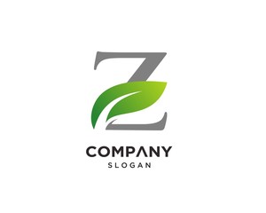 Modern Creative Letter Z Leaf Logo Design Template