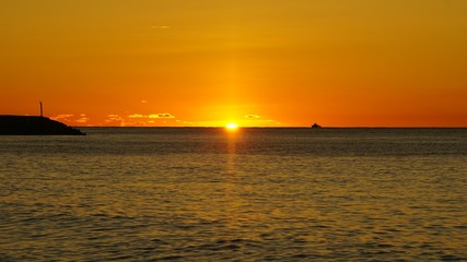Naklejka na ściany i meble amazing sunset at the seychelles islands