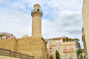 Fototapeta na wymiar Baku, Azerbaijan, Beyler (Beylyar, Beglyar) mosque of 1894-1895 years of construction, Ilyas Efendiyev street, 47