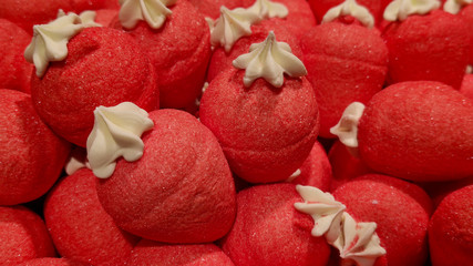 Closeup of jelly strawberry candies