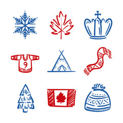 Fototapeta na wymiar bundle of canadian set icons