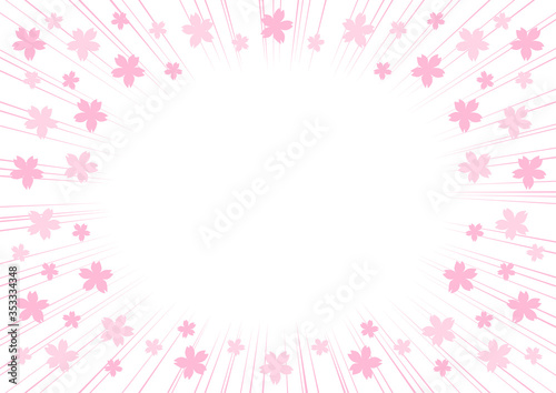 集中線と桜 背景イラスト Poster Posters Wallsheaven Osame