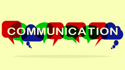 Vector communication concept Communicating words with various colorful interactive speech bubbles